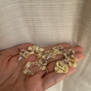 Cream Floral Acrylic Earrings